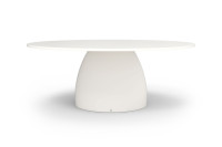 Barrel dining table in white for outdoor