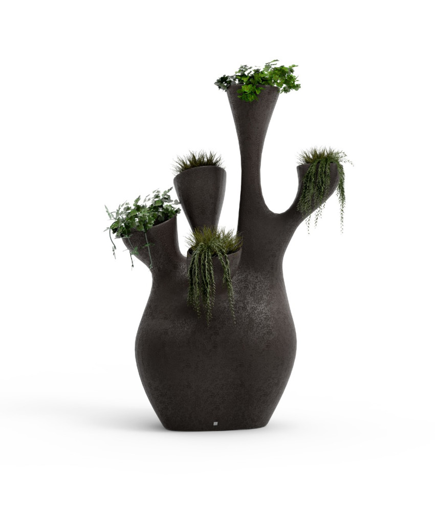 Coral decorative planter with volcanic finish 