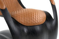 Flex armchairs with leather cushion and coconut finish