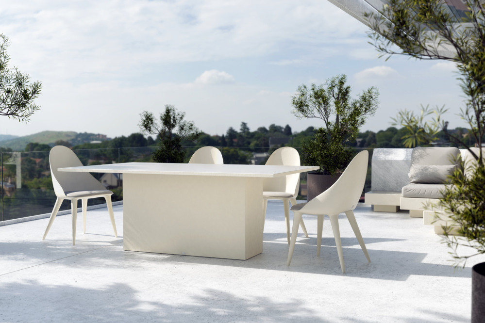 Quadra Rectangular Dining Table White Outdoor