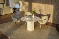 Roma dining table with mabled finish