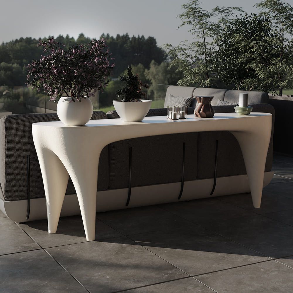 Ivory console for outdoor