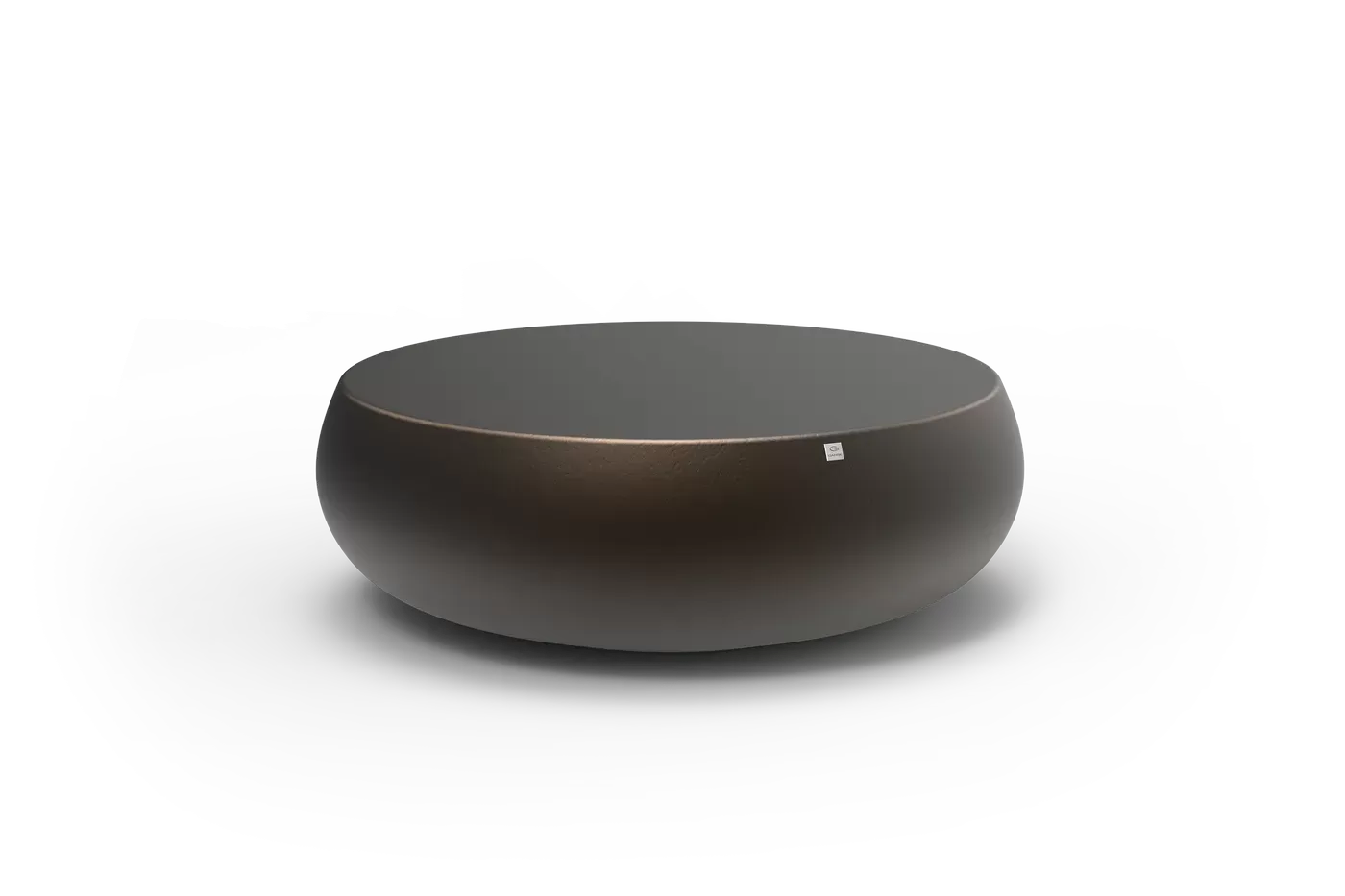 Ariel coffee table in bronze color finish.