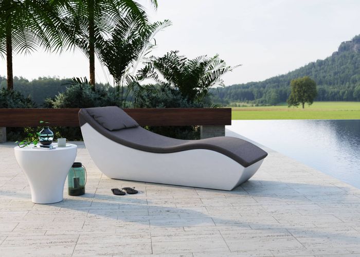 Spa Chaise Longue White Outdoor