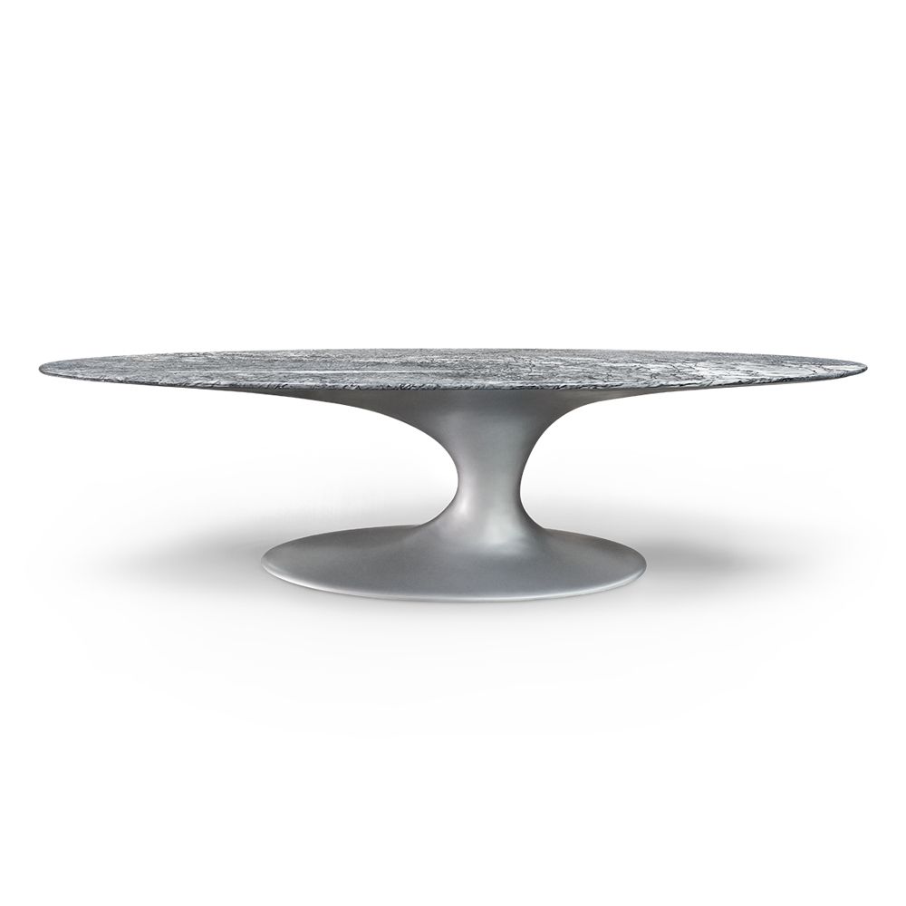 Jade dining table in silver color and ruivina marble