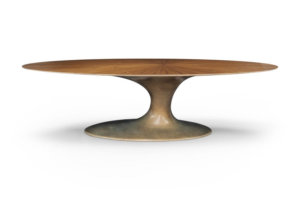Oval Jade dining table in stock