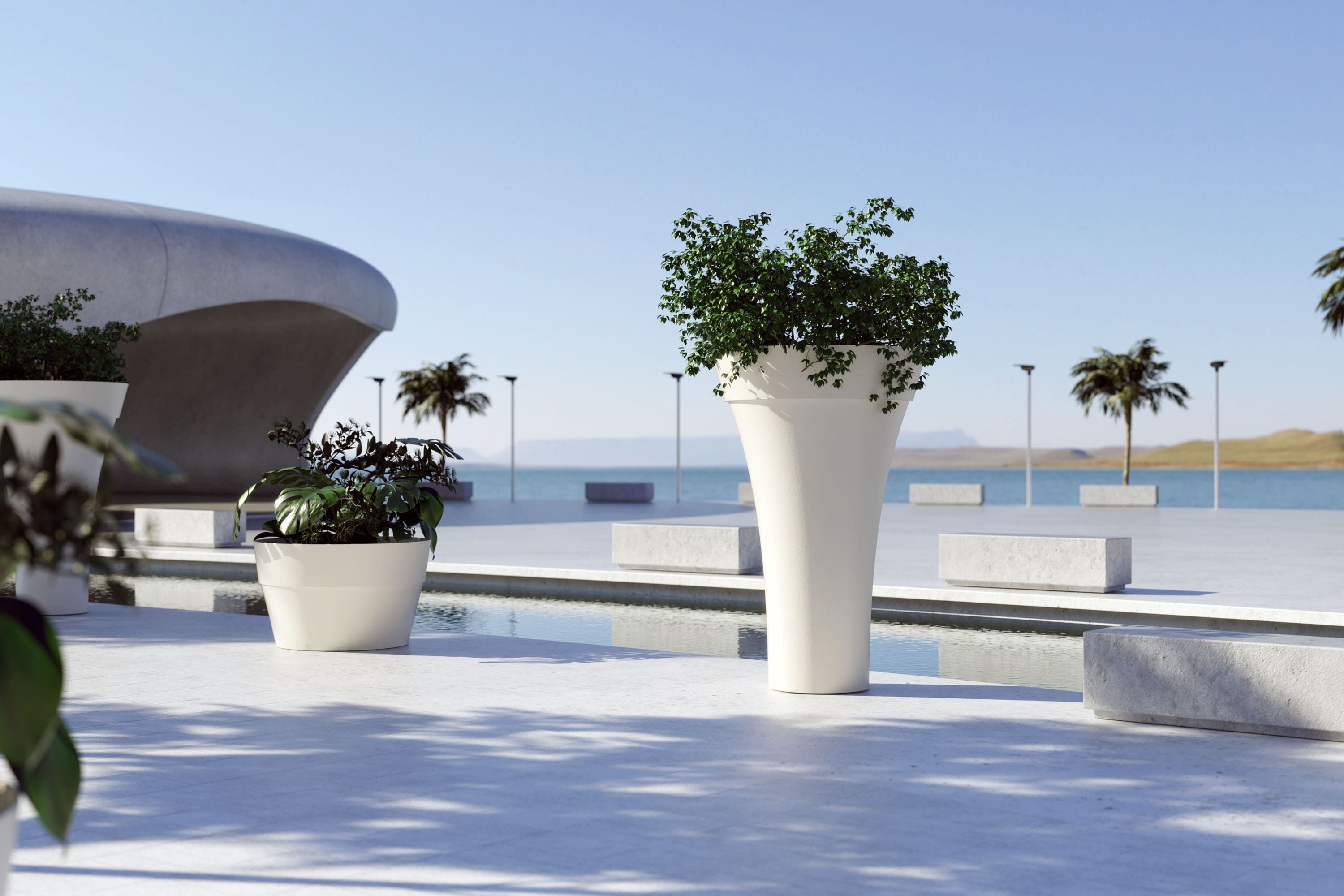 City decoration environment with giant planters Maximo