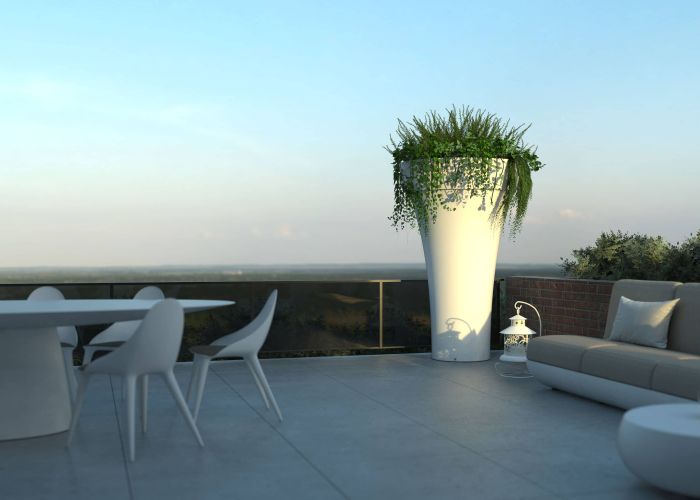 Maximo planters in white for outdoor