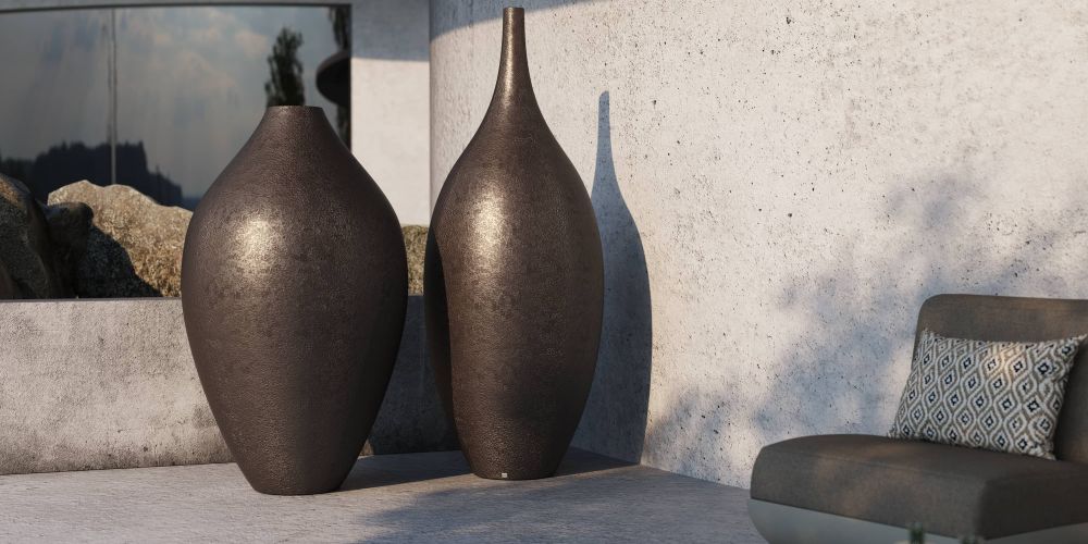 Maximo tall planter on outdoor ambiance