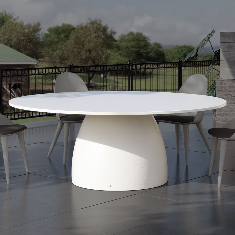 Barrel dining table for outdoor