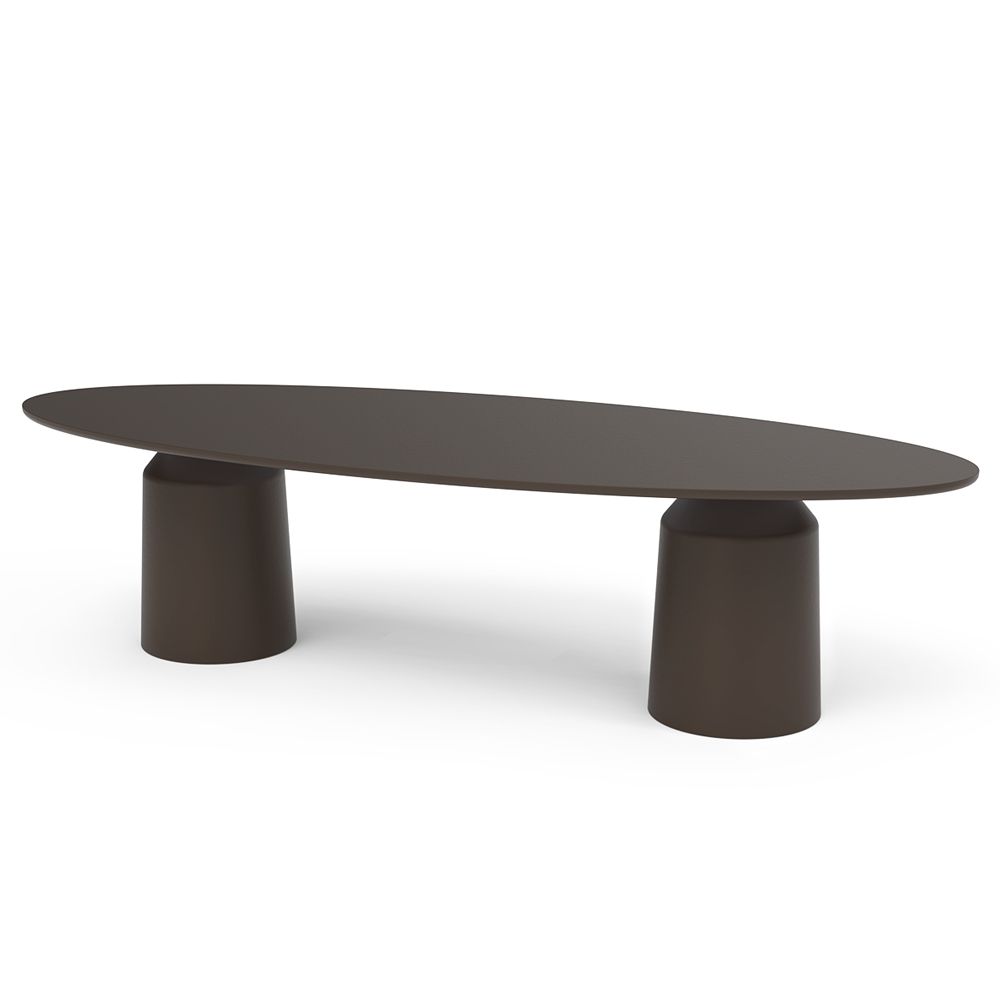 Siana oval dining table in brown for outdoor