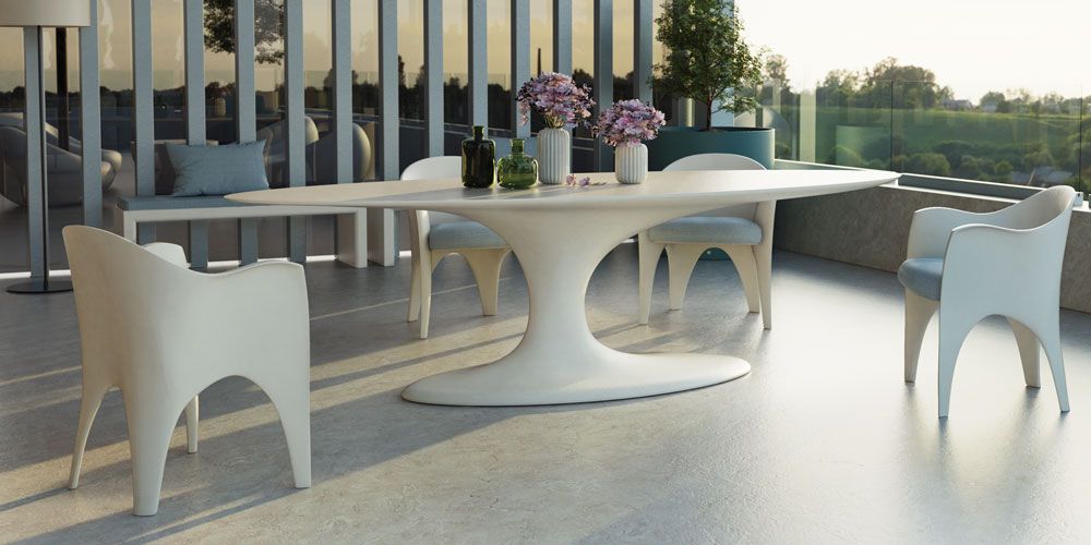 Jade oval dining table by Gansk