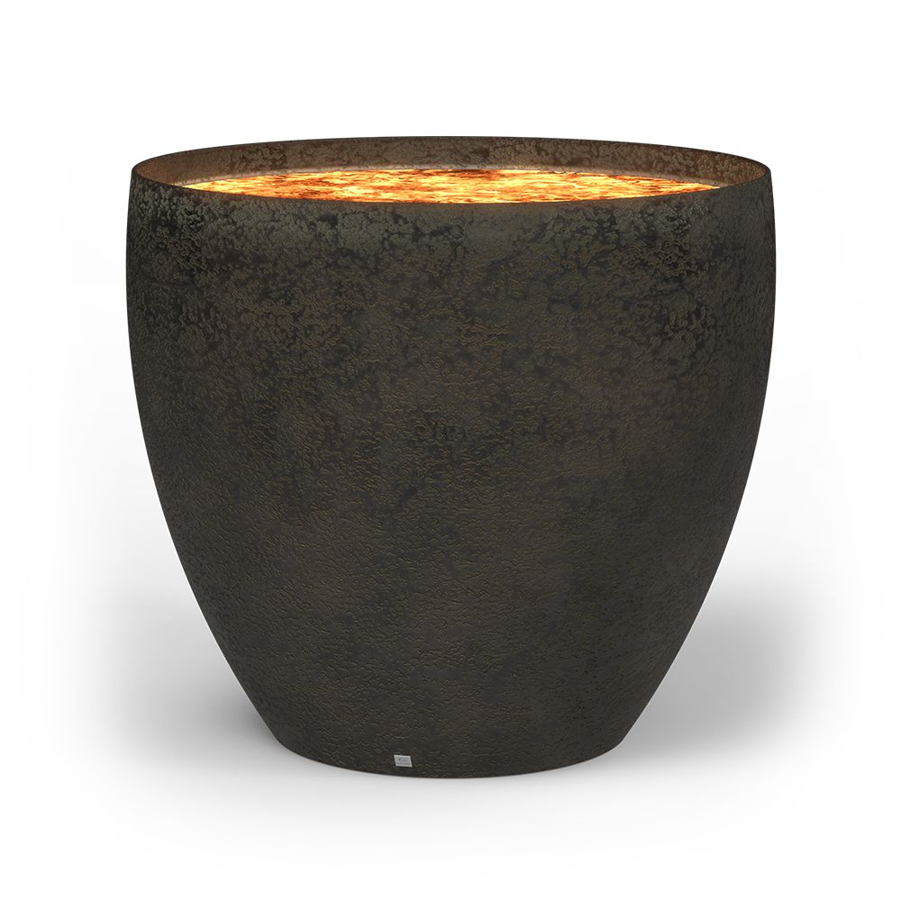 Barrel bar table with volcanic finish
