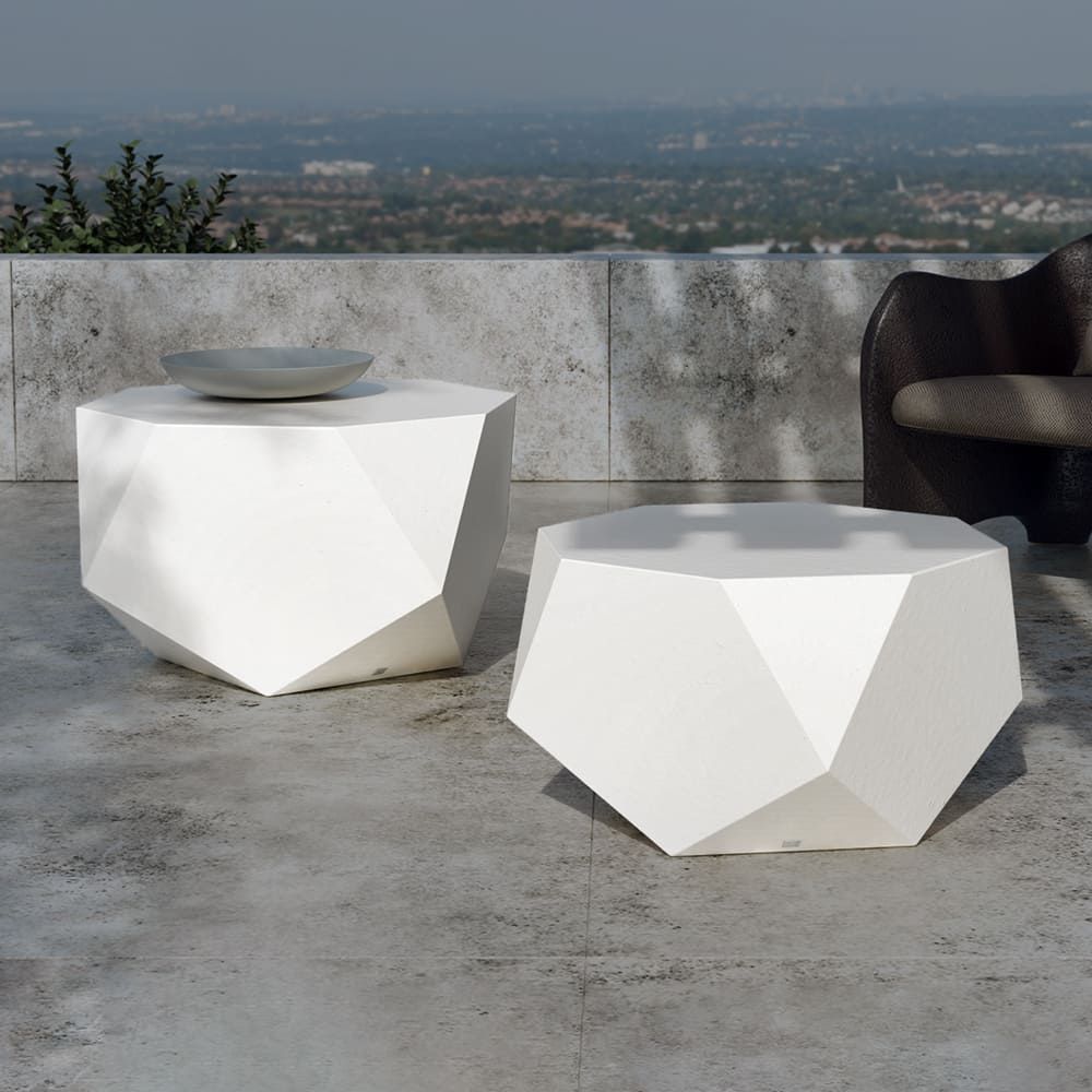 Diamond set of coffee tables for outdoor
