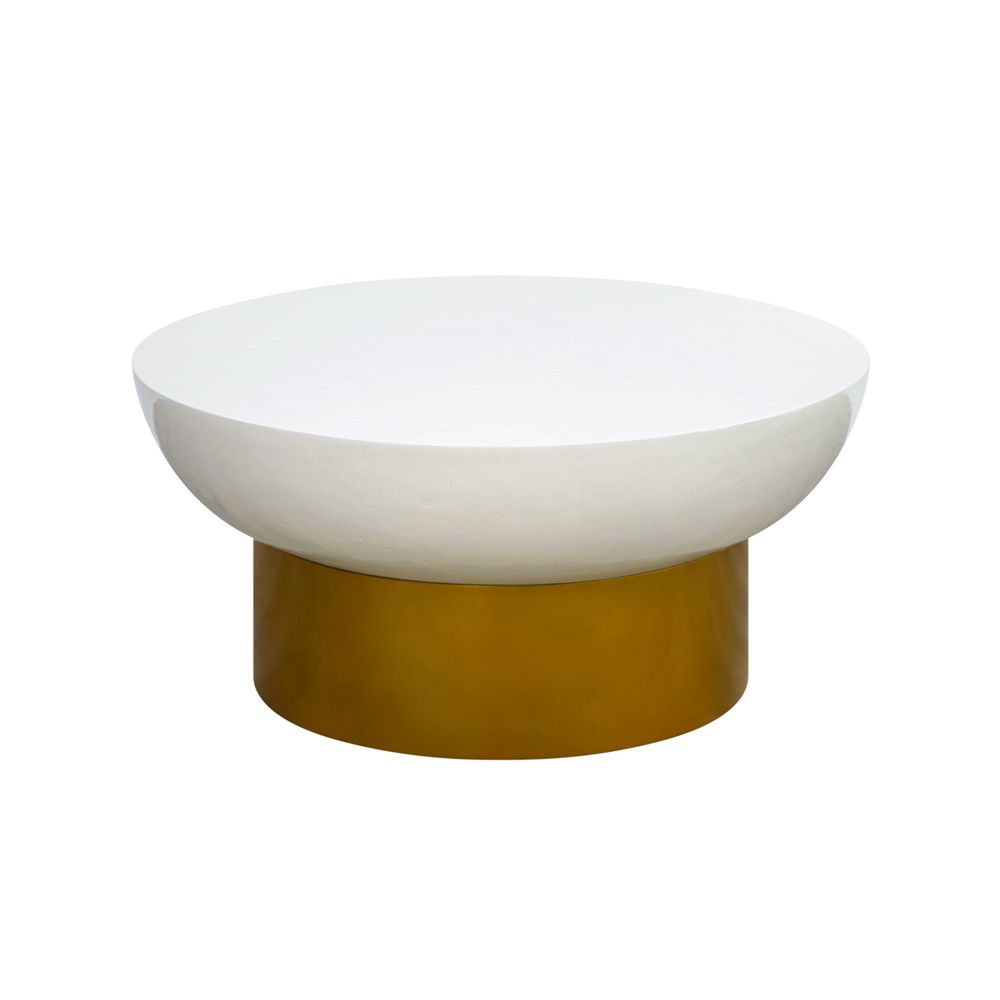 Lotus coffee table in white and gold color