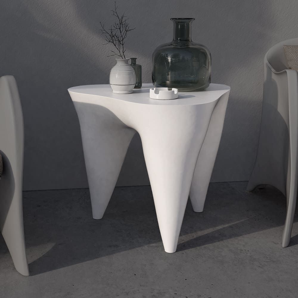 Ivory side table for outdoor
