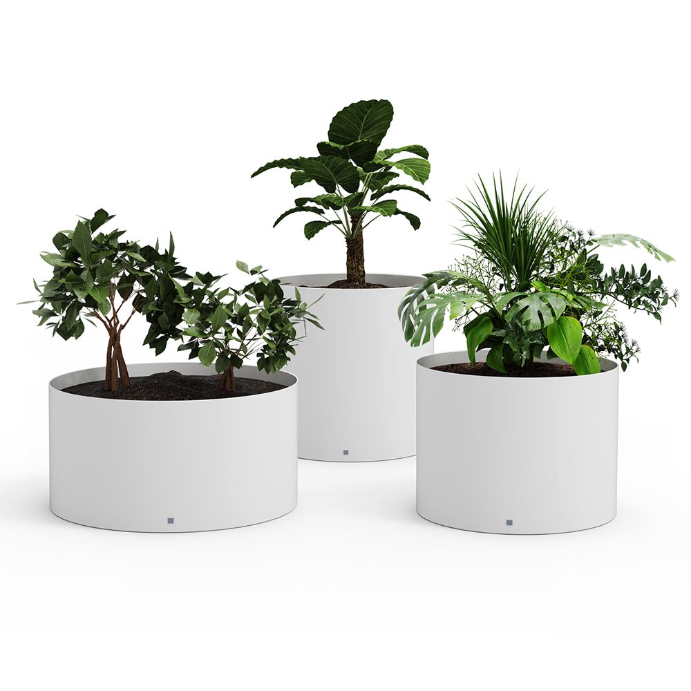 Magnus planters in white for outdoor